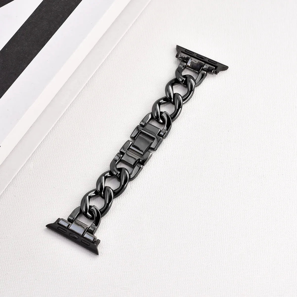 Denim chain metal Apple Watch strap in five colours compatible with 38mm to 49mm models