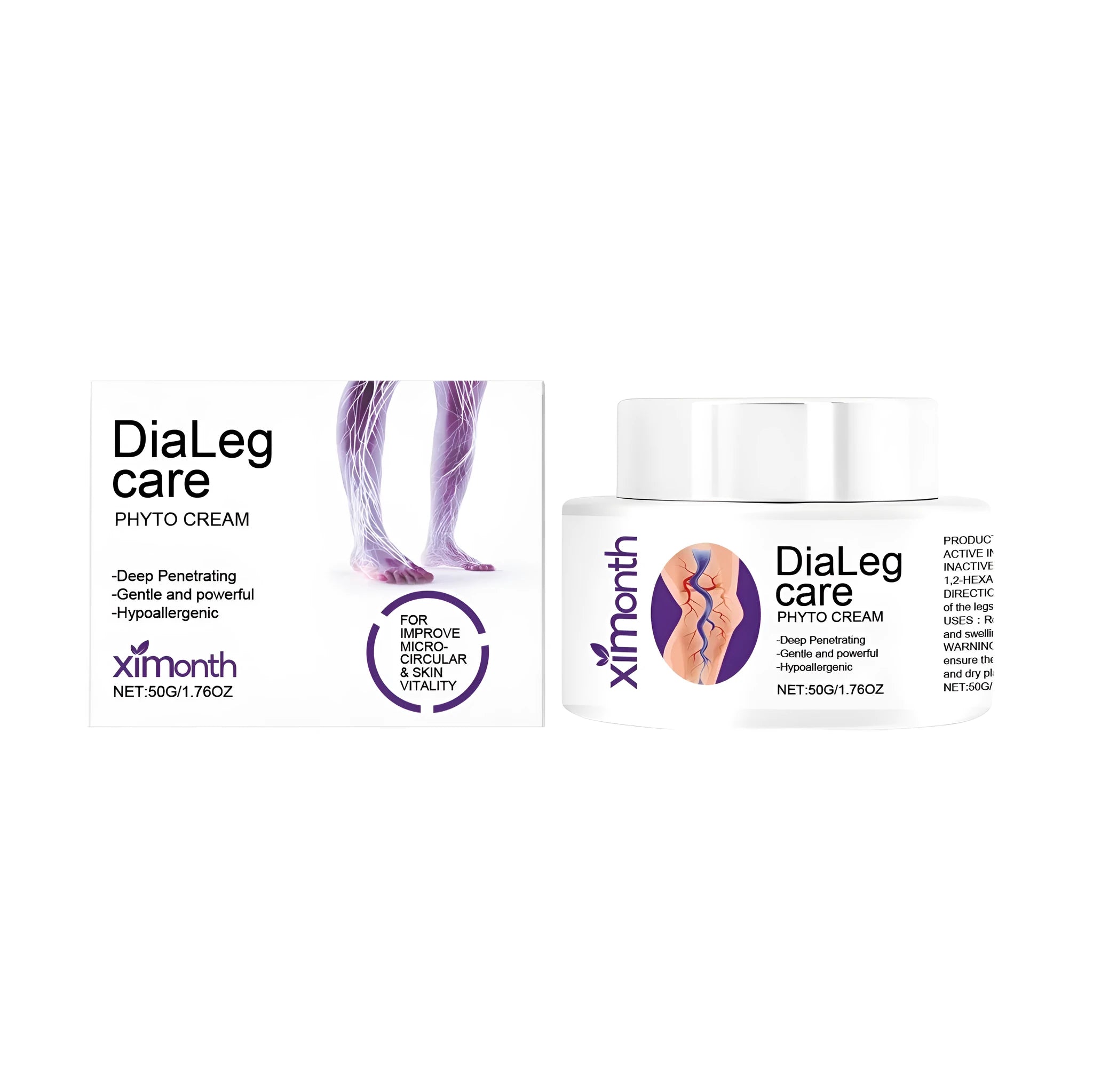 50g tube of varicose vein care cream with mint leaves and shea butter formula