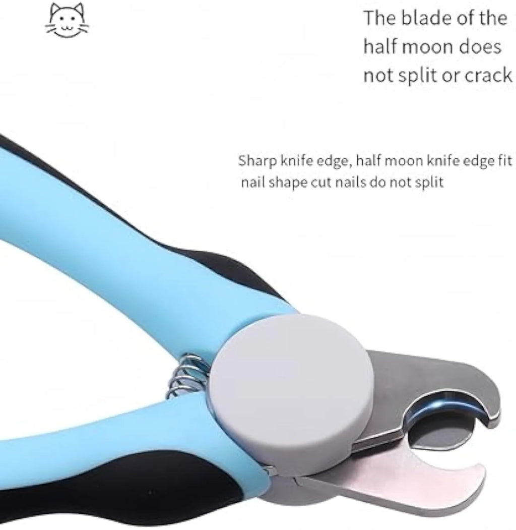Blue heavy duty dog nail clippers with safety guard for large dogs and thick nails
