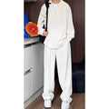 Men's black slim fit polo shirt and trousers two-piece casual set for autumn wear