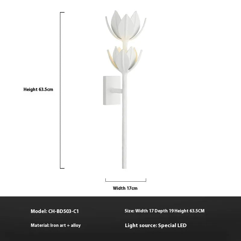 Modern soft-mounted staircase flower wall lamp American style warm light white finish