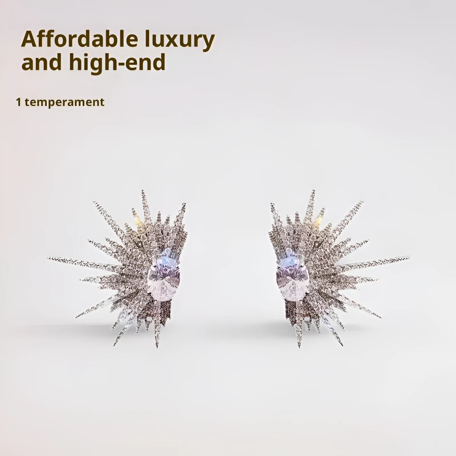 Full Diamond Eight-pointed Stars ear studs in rhinestone XINGX colour with electroplated finish, geometric shape stud earrings for women