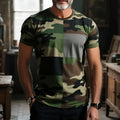 Loose fit T-shirt with 3D creative printed pattern in retro art style, short sleeves
