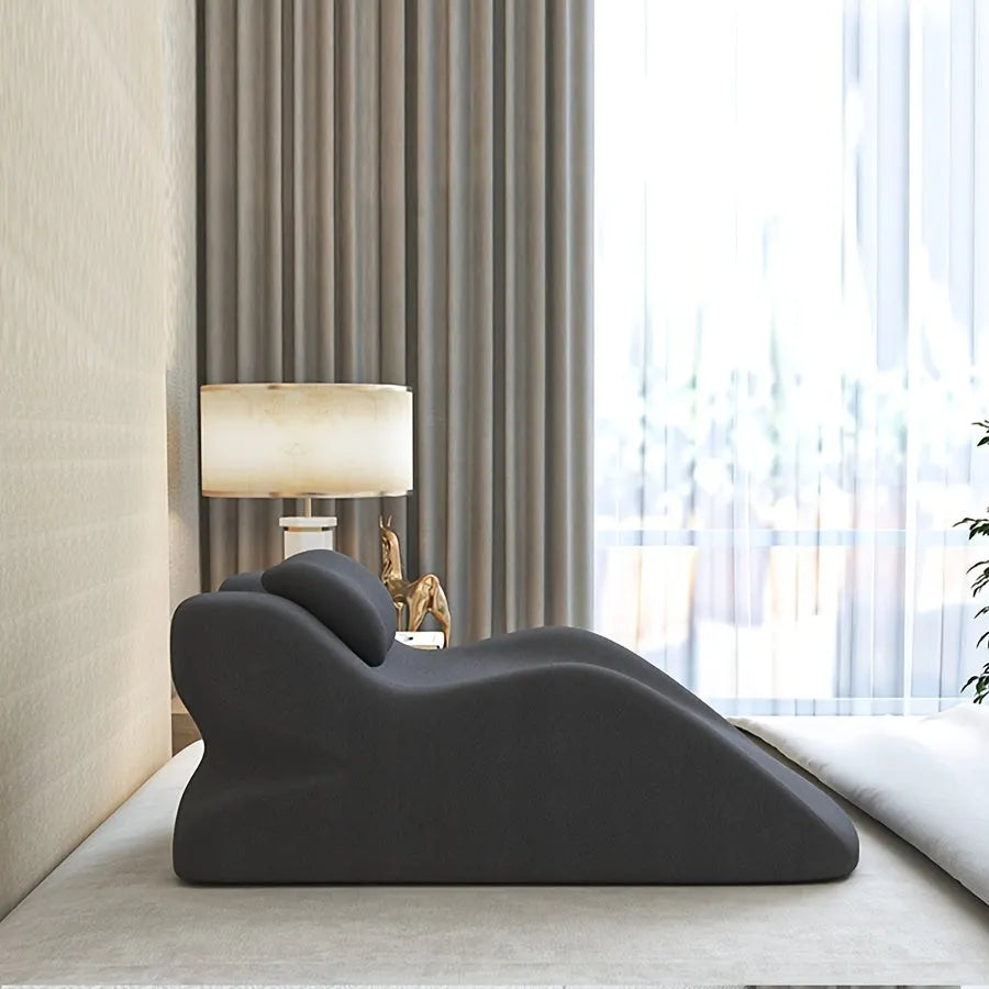 Stomach sleeper pillow for prone position support in blue, dark grey, green, and light grey colour options