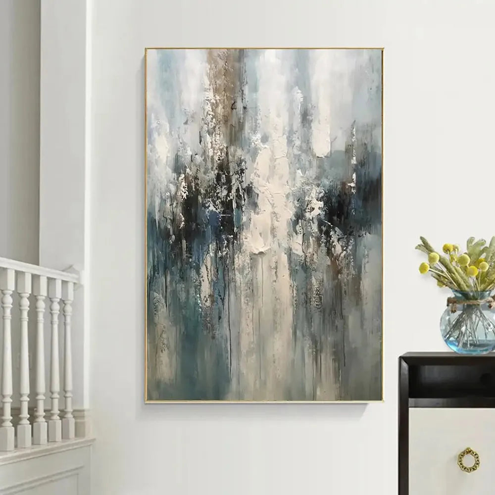 Handmade oil painting canvas wall art modern abstract unstretched frameless decor