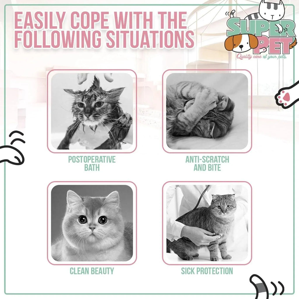 Soft cat cone collar with bee design for post-surgery protection in adjustable sizes
