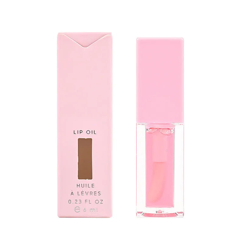 Women's transparent lip gloss in six fruity shades with 6ml tubes