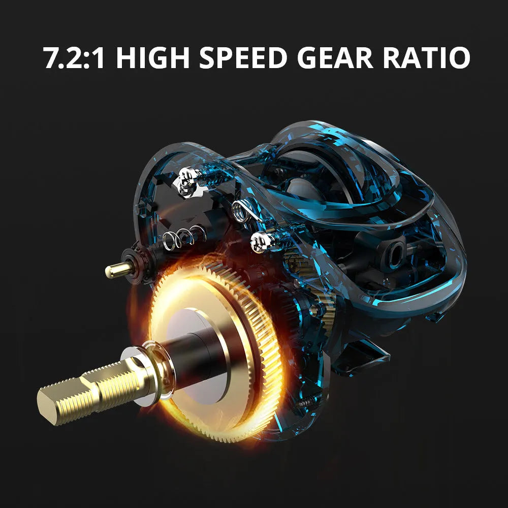 Drip wheel lure fishing rod rocking wheel line kit with left or right hand reel choice and fishing vessel.