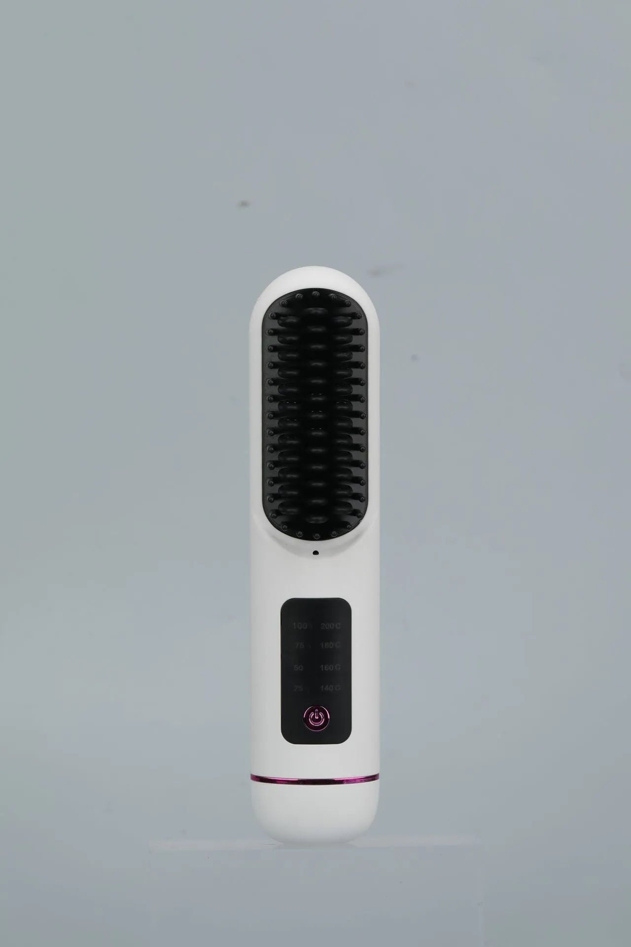 Portable charging negative ion straight hair comb in blue, grey or white colours.