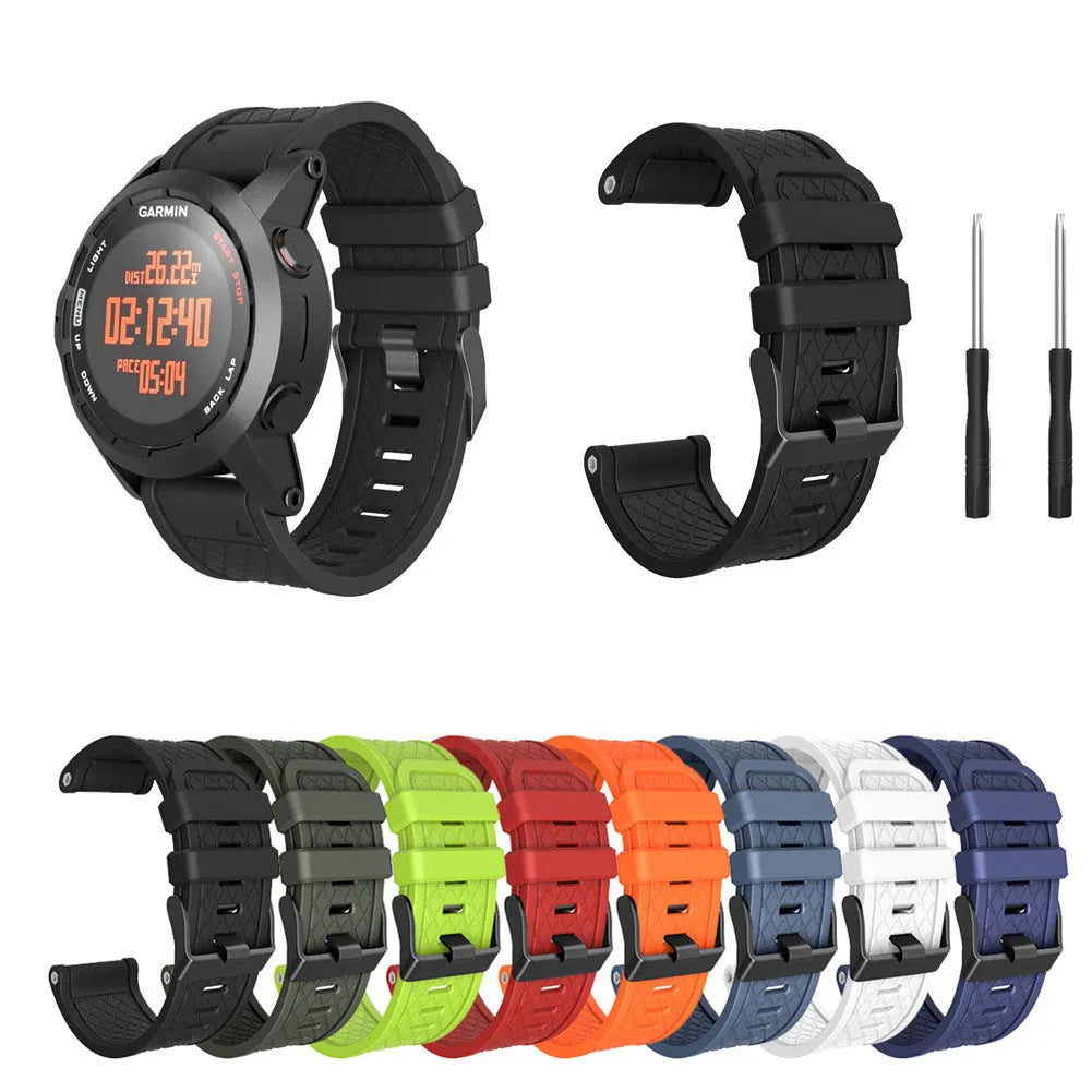 26mm black silicone watch strap with stainless steel buckle for Jiaming watches