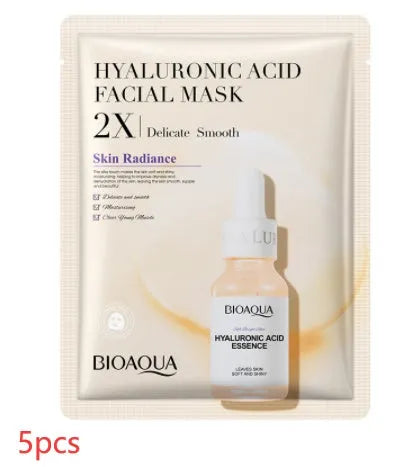 Single sheet of a white collagen face mask and a multi-pack box of 30g facial sheet masks.