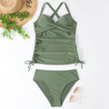 Women's high waist slim fit bikini set in nylon fabric for swimming sports