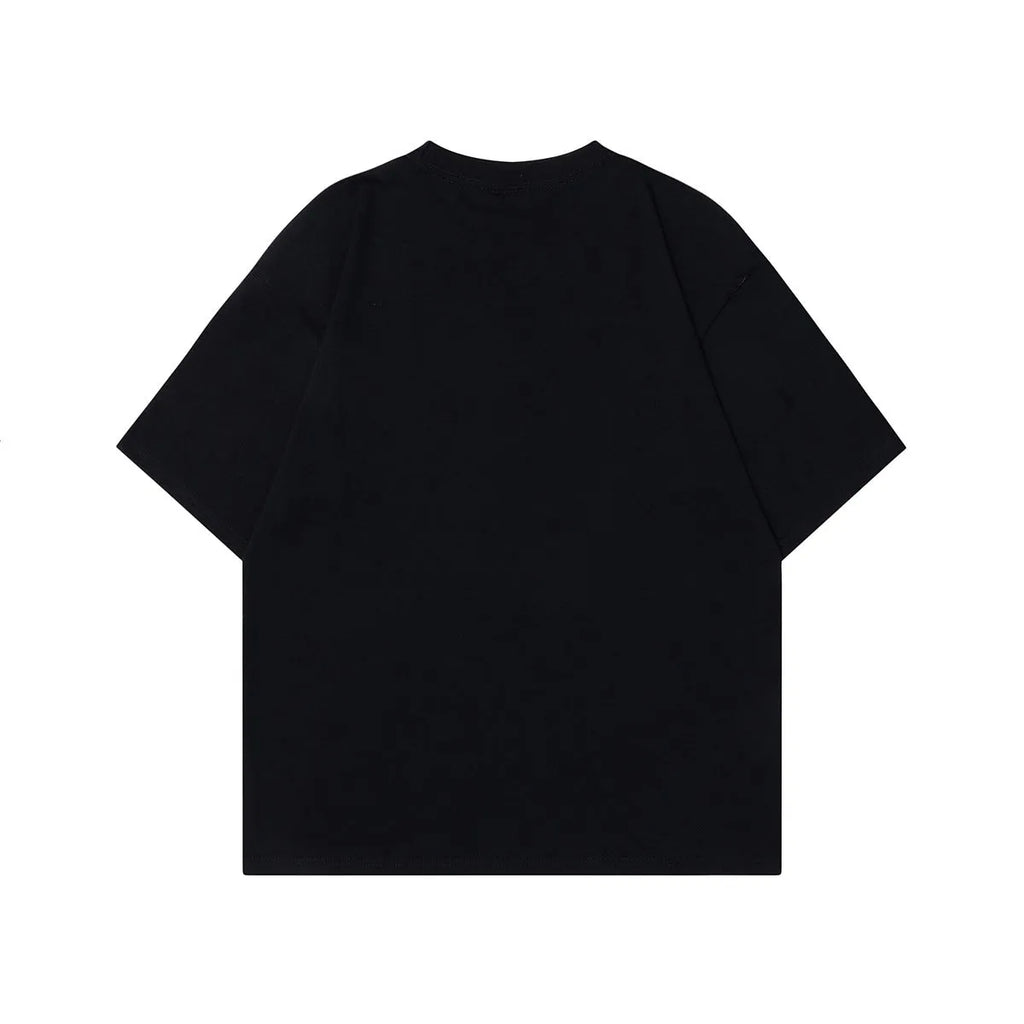 Men's loose-fit retro pure cotton short-sleeved T-shirt in black or grey