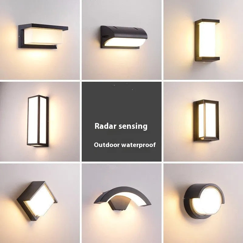 Retro outdoor waterproof square LED wall light with aluminium lampshade in European style