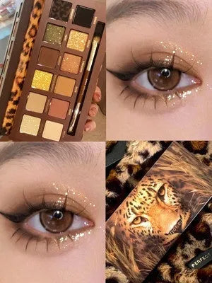 Explorer twelve-colour animal theme eyeshadow palette with twelve pressed powder shades