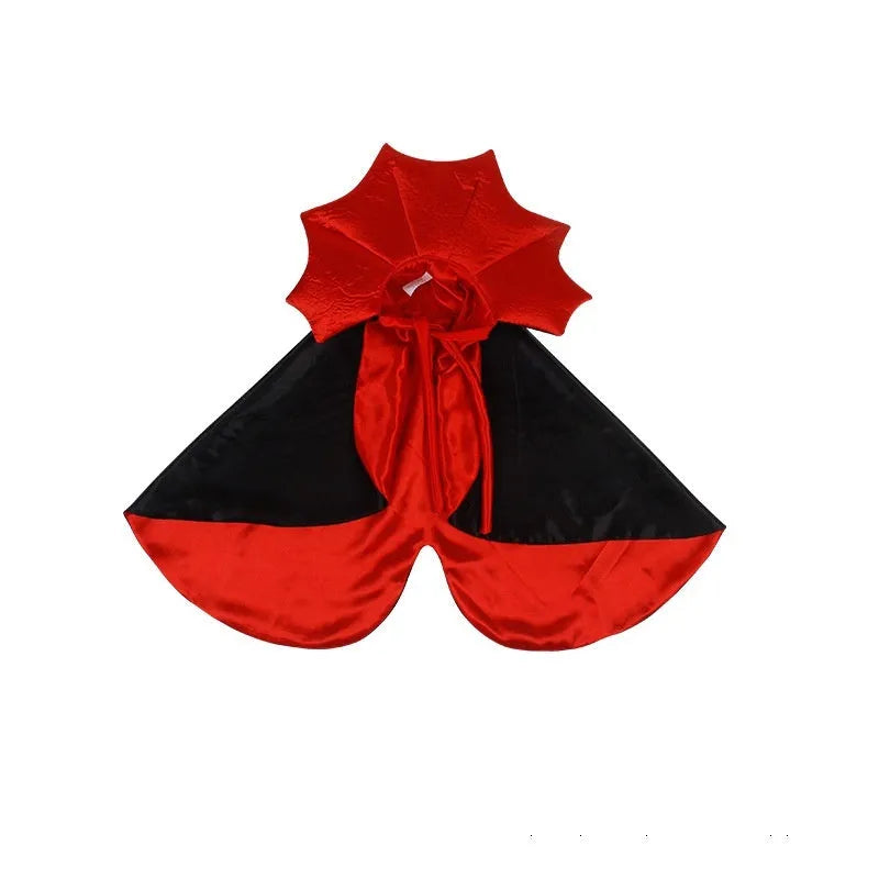 Black and red Halloween costume for a cat or small dog on a mannequin