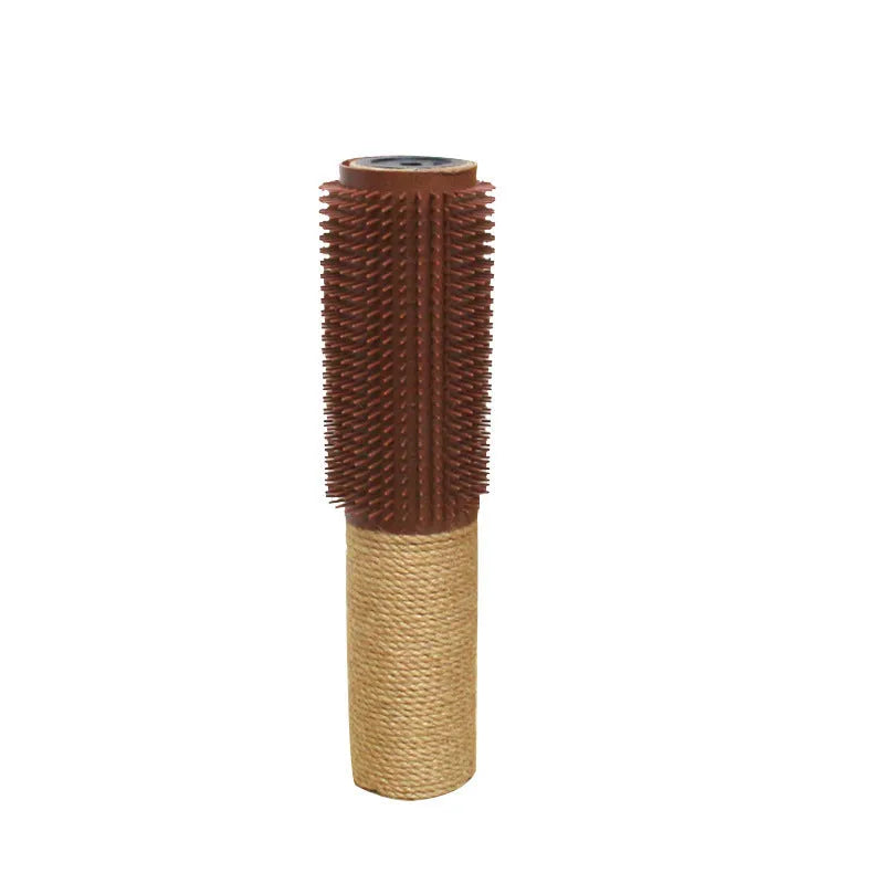 Brown sisal fibre cat scratching post measuring 30cm tall with rope texture for claw sharpening