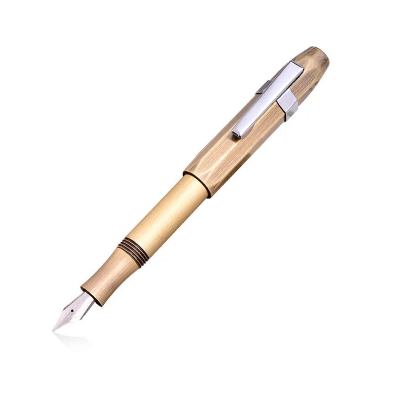 Vintage octagonal metal fountain pen in copper finish with stainless steel nib and gift box