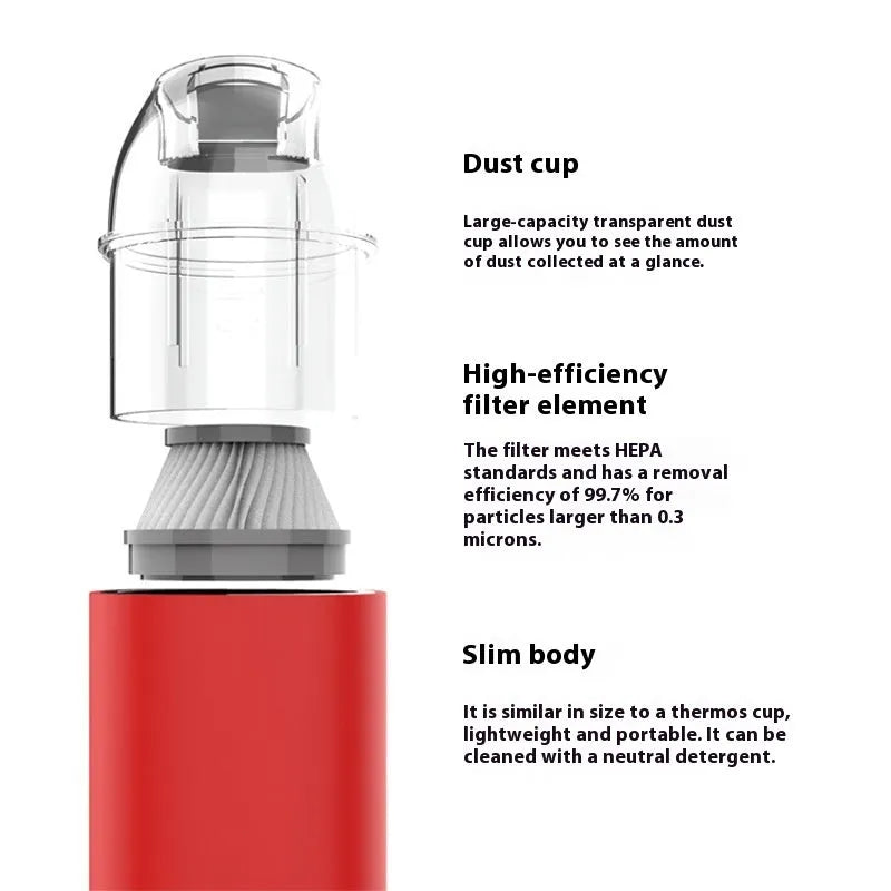Portable desktop nozzle dust and debris cleaner vacuum with metal nozzle