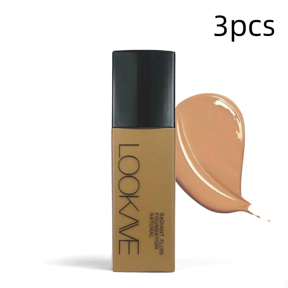 LOOKAVE Matte Liquid Foundation bottle in 21ml size, shown in Ivory White shade