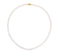 Oval natural pearl necklace unisex with magnetic clasp Daisy style 45cm length