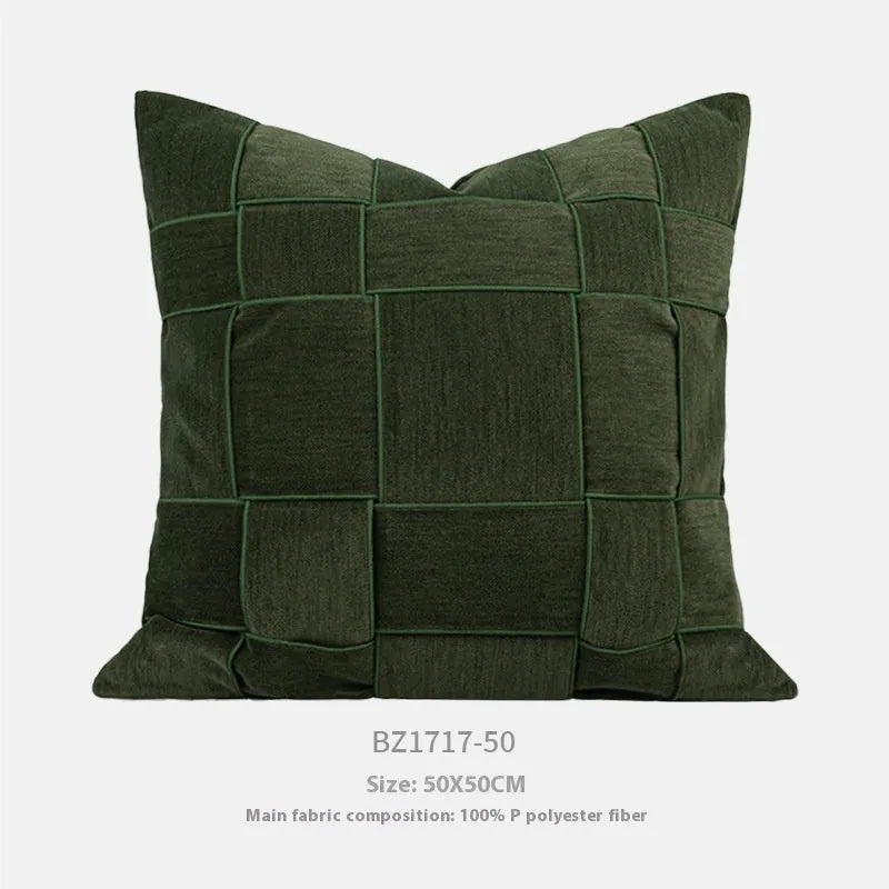 Square 50x50cm woven chenille decorative cushion in a choice of colours.