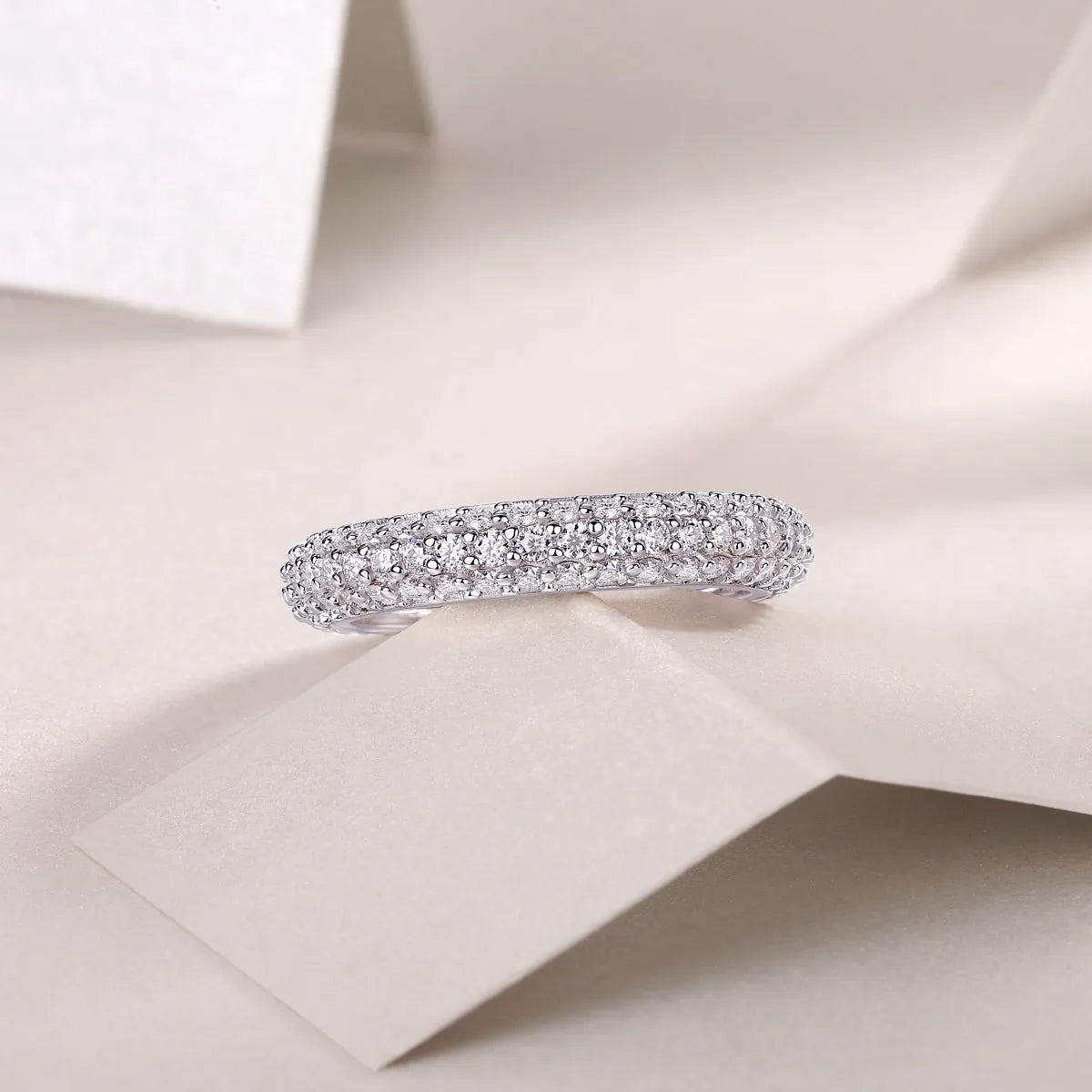 Twilight Beach Moissanite wedding ring set S925 silver platinum plated with GRA certificate in gift box