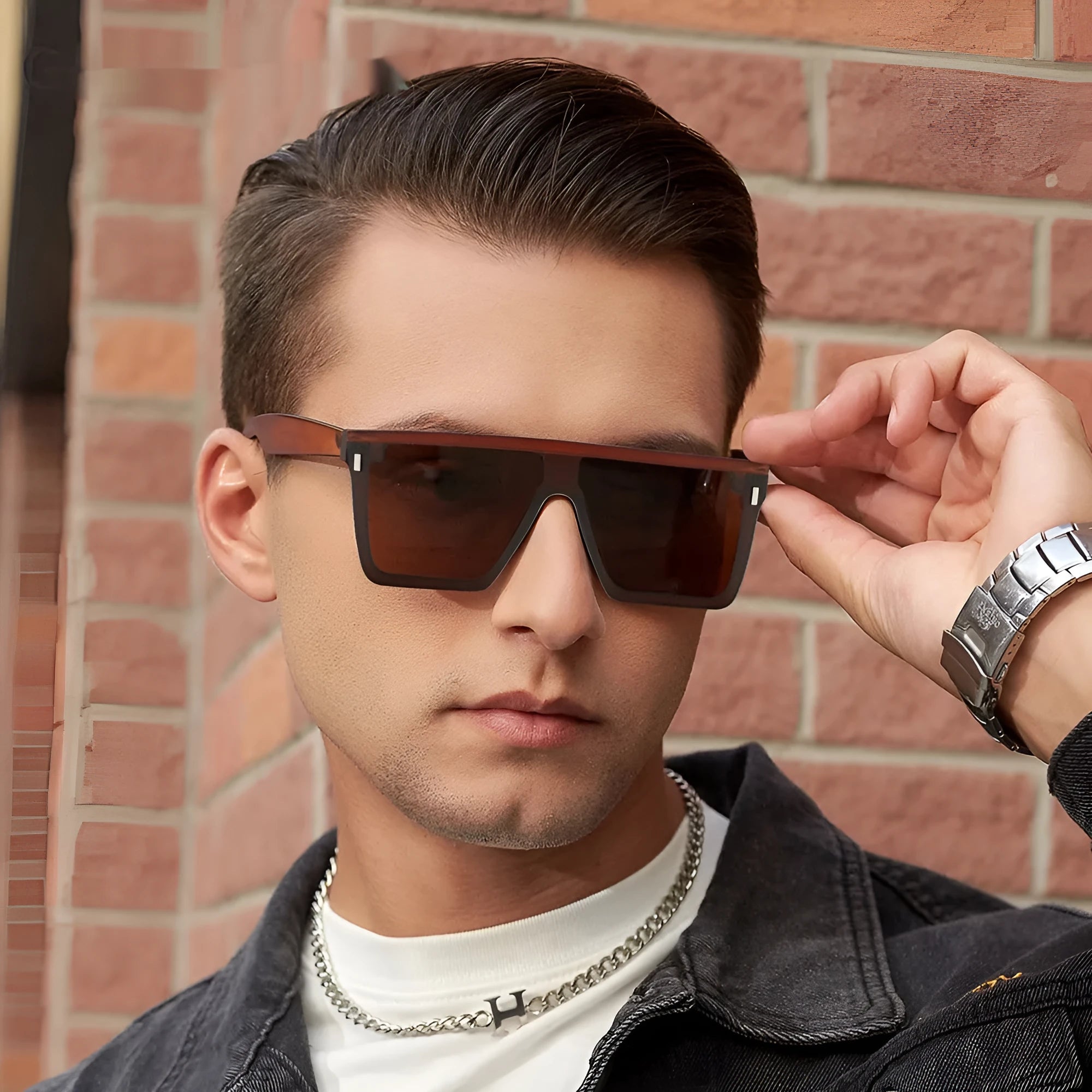 Polarised sunglasses for driving and outdoor sports in Sand Black frame colour.