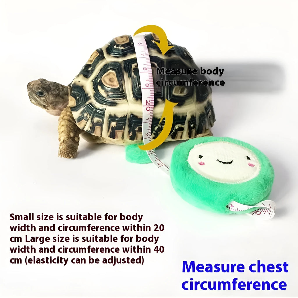 Yellow adjustable turtle walking harness with bell and traction rope for small pets under 6 kg