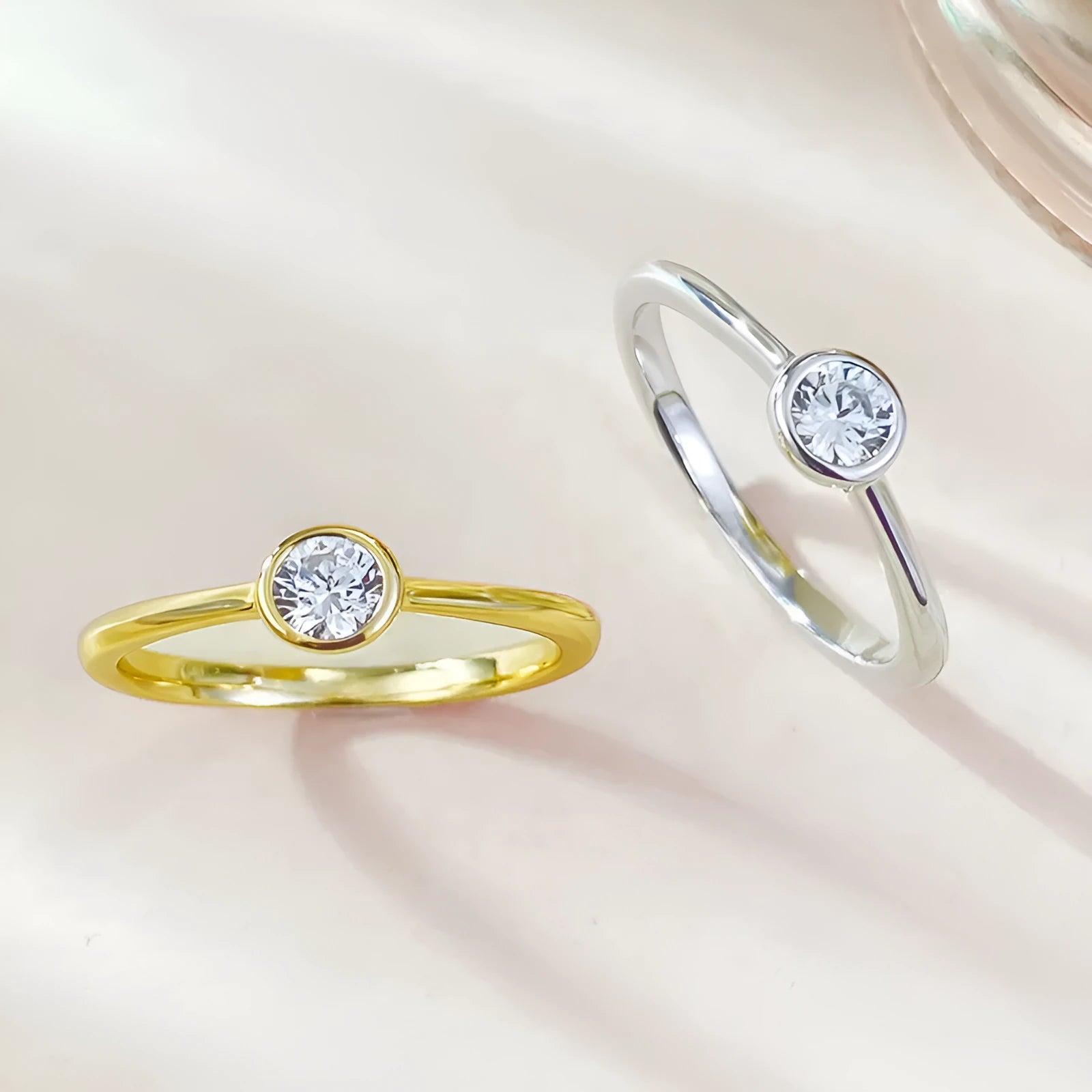Minimalist silver crown-shaped ring with linear detailing and electroplated finish