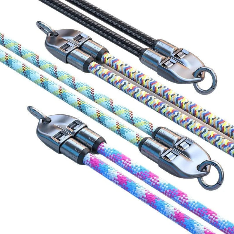 Black two-in-one lanyard data cable PD fast charge type-C alloy construction