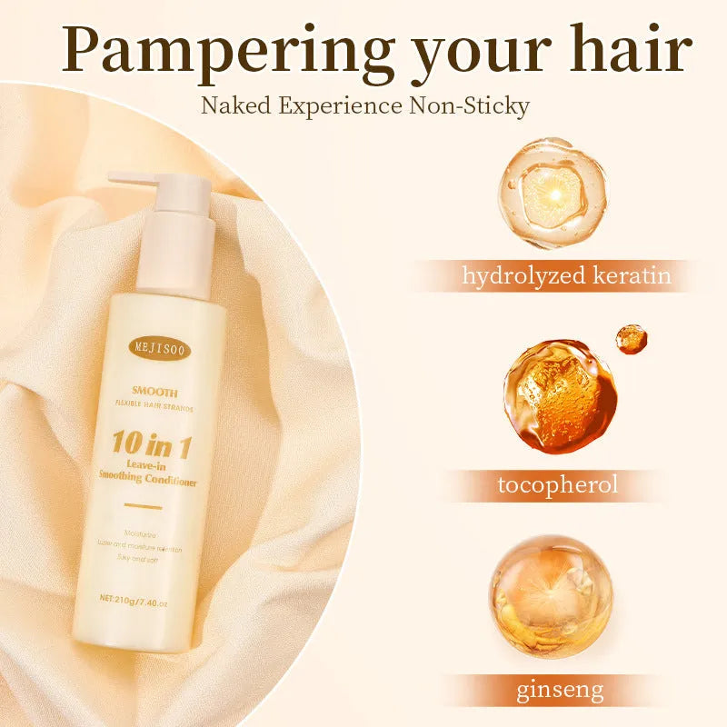 Wash-free soft 10-in-1 hair conditioner bottle with 210g net content for ladies