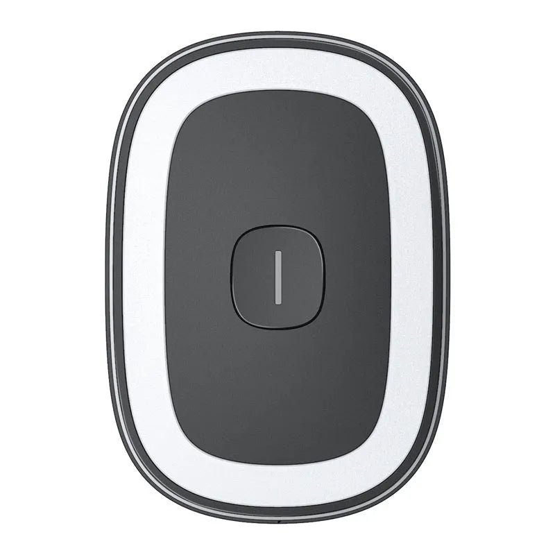 LED car reading light in black, USB rechargeable with 400mAh battery, two brightness gears, compact design