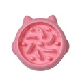 Green pet slow feeder bowl with raised bone-shaped obstacles inside to slow down eating.