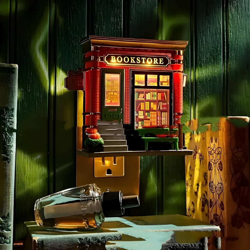 Cartoon style Christmas house LED night lamp ornament made from resin and plastic materials