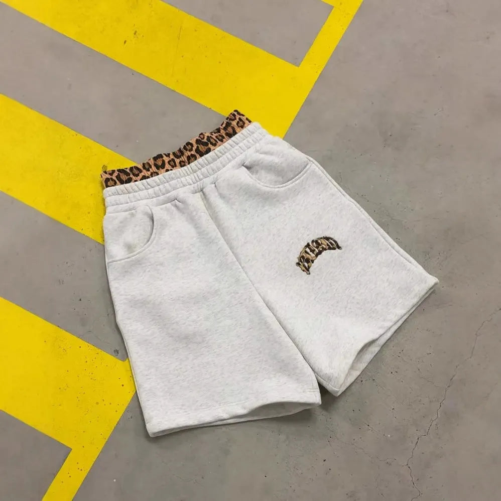 Men's patchwork double waist hip hop trousers with elastic polyester fabric and zip fly closure