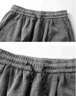 Plus-size hollow-out trousers with fleece lining in straight-leg cut