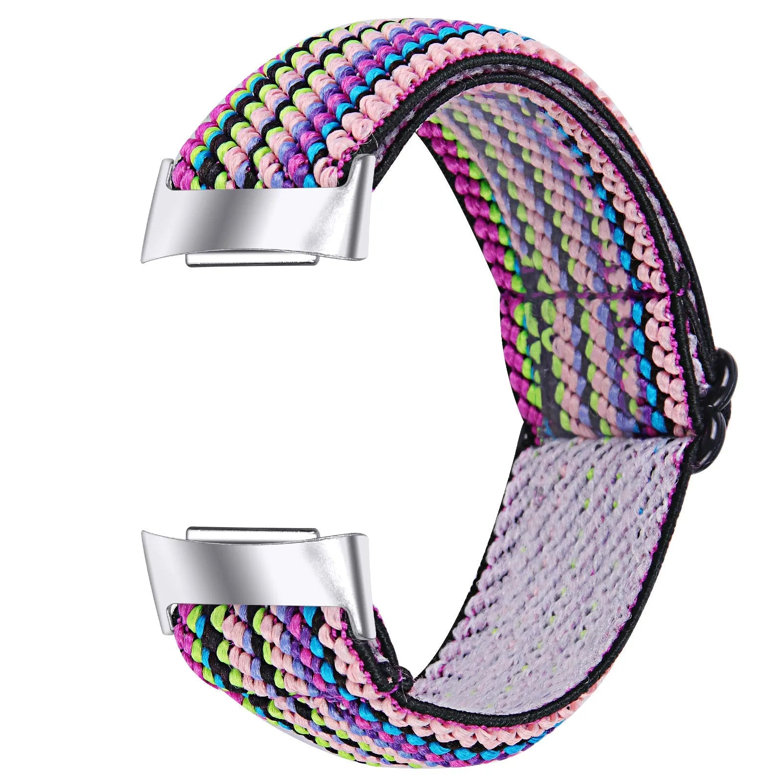 Printed elastic replacement strap for Fitbit Charge 6 watch in adjustable design with colourful patterns