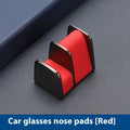 Zinc alloy and leather car dashboard sunglasses clip holder in green, black, grey, or red.