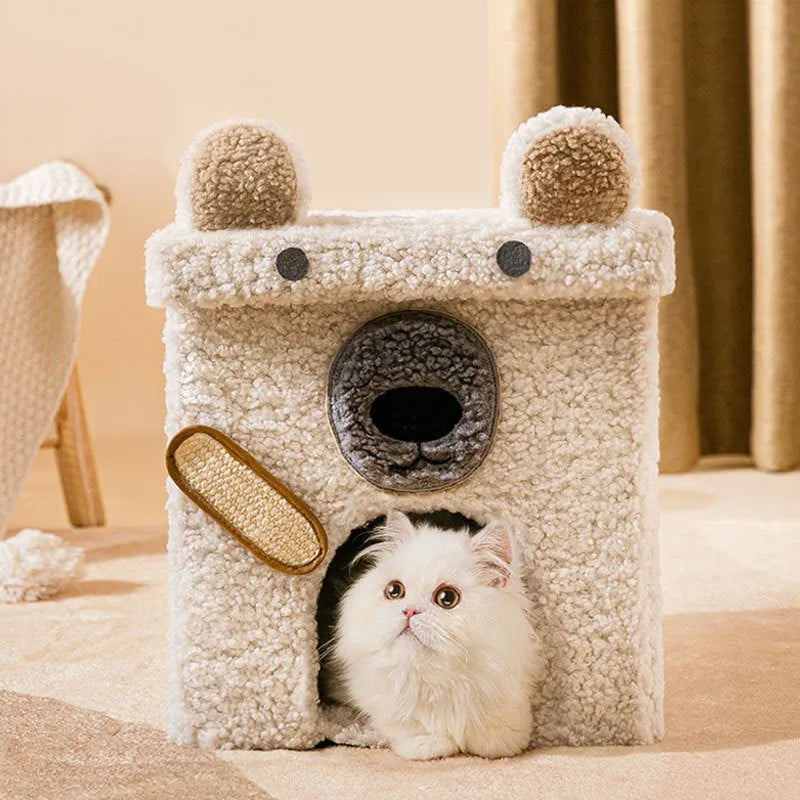 Foldable stool doghouse for small dogs, 35x35cm, with removable washable Teddy velvet cover in green dinosaur colour