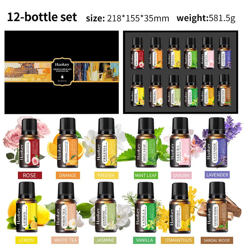 Water-soluble aromatherapy essential oil set in boxed combination packaging