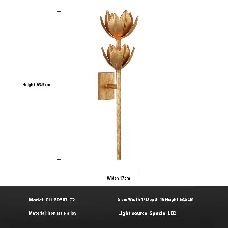 Modern soft-mounted staircase flower wall lamp American style warm light white finish