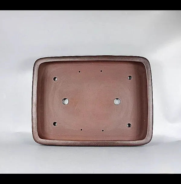 Handmade rectangular antique purple clay flower pot for plant display