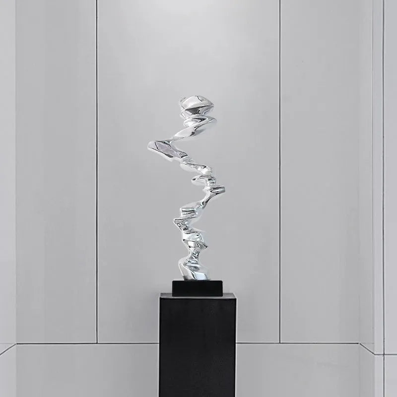 Natural resin abstract still life sculpture in minimalist design for modern decor