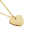 Geometric heart-shaped titanium steel pendant necklace on a model, colour KN25736-Z.