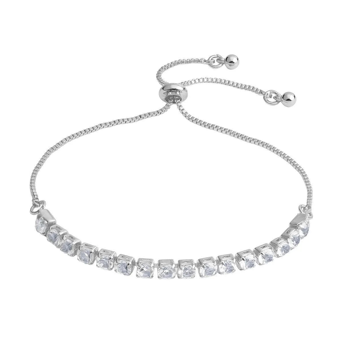 Micro-studded claw chain simple bracelet in metal with electroplated finish, unisex geometric round and dot stud design.