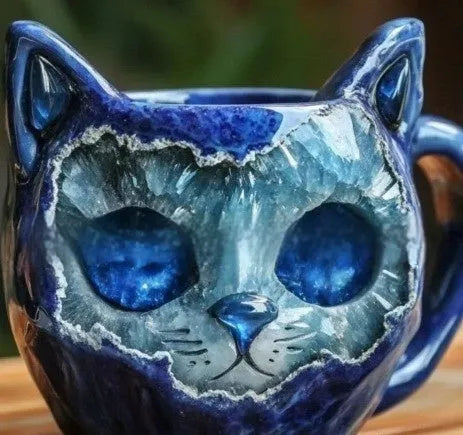 Synthetic resin geode mug decorative craft in purple, blue, green or pink colour options