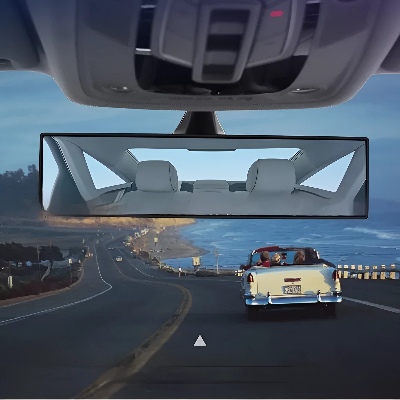 Large view car rear view mirror with HD glass blue filter and ABS cover