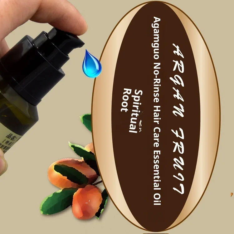 Smooth shiny frizz-resistant leave-in hair oil for colour protection and split end treatment in a bottle
