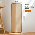 Corner sisal cat scratch board on solid wood base with simple style for indoor use